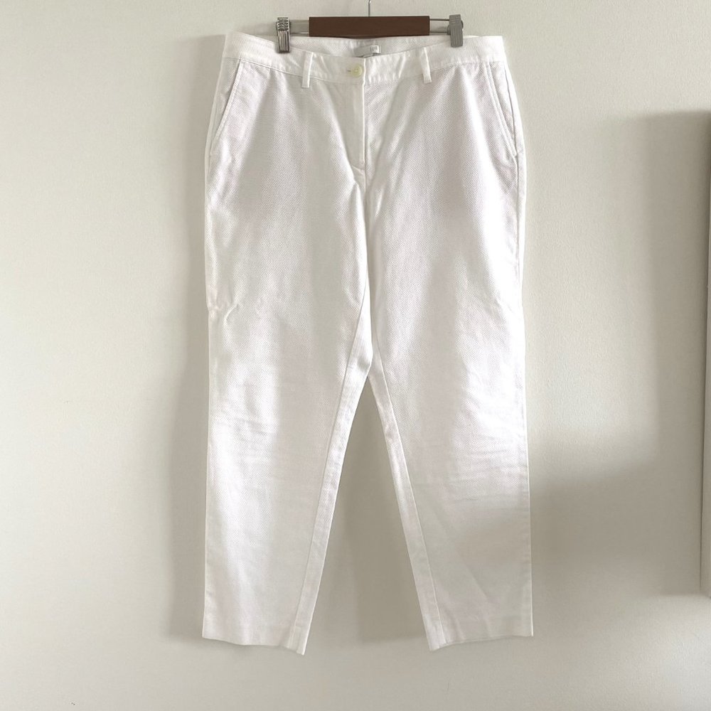 J.Jill Textured White Pants Ankle Cotton